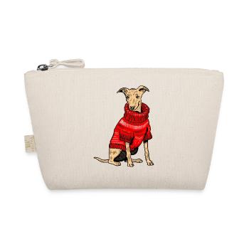 Hund im roten Strickpullover - Bio-Täschchen - Natur - Vorne