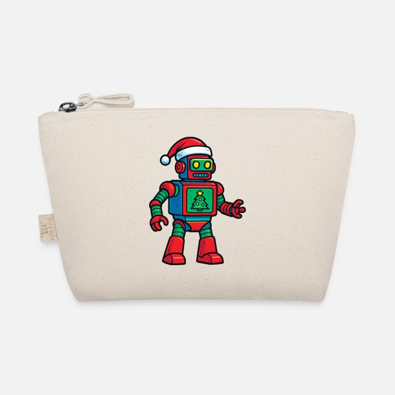 Roboter mit Weihnachtsbaum Bio-Täschchen