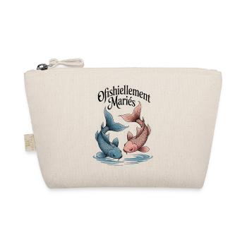 Humorvolles Hochzeitsgeschenk-Paar Peach offiziell - Bio-Täschchen - Natur - Vorne