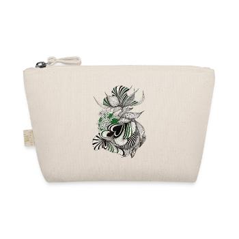 Green Lines Botanical Pattern - Organic Pouch - nature - Front