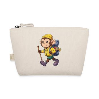Cute Monkey Hiking Camping Adventure Backpacker - Organic Pouch - nature - Front