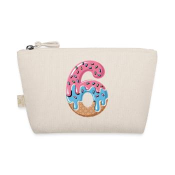 Zahl 6 Eiscreme Waffel Streusel Geburtstag - Organic Pouch - nature - Front