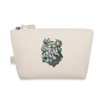 Line Flowers Pattern Mint Accent - Organic Pouch - nature - Front