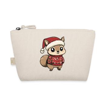 Squirrel Christmas Xmas - Organic Pouch - nature - Front