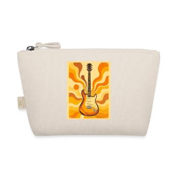 Psychedelic Retro Guitar with Vibrant Seventies  - Organic Pouch - nature - Front