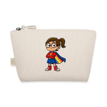 Kleine Superheldin mit Brille - Bio-Täschchen - Natur - Vorne