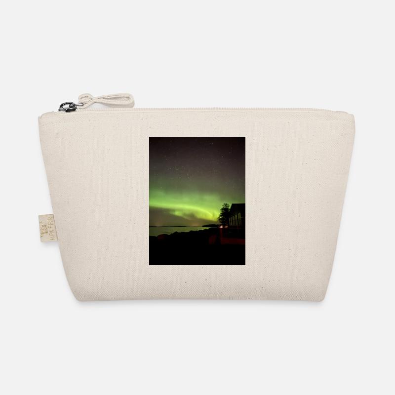 Northern Lights on the beach at night Organic Pouch