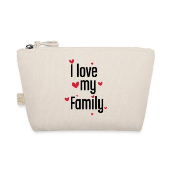Illustration graphique cadeau mignonne J’aime mon cœur de famille - Trousse biologique - nature - Devant