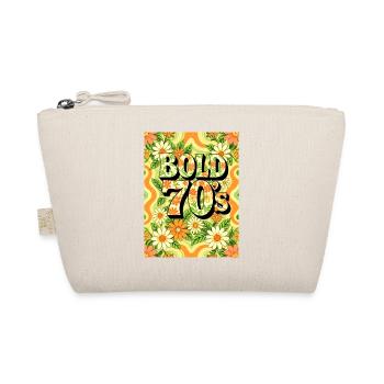 Bold 70s Text Surrounded by Flowers - Organic Pouch - nature - Front