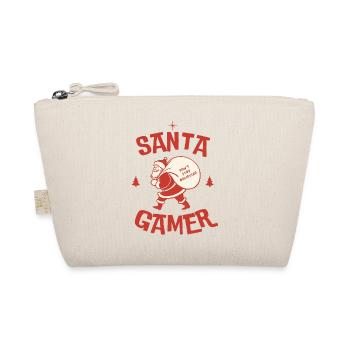 Christmas Santa Gamer Merch | Holiday Gaming Gifts - Organic Pouch - nature - Front