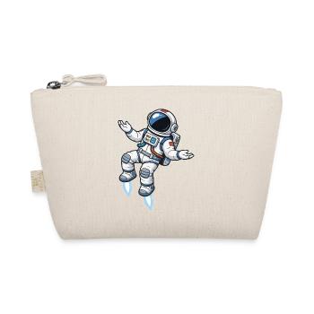 Floating cartoon astronaut with rocket propulsion - Organic Pouch - nature - Front