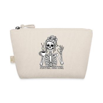 Funny skeleton drinking coffee - Organic Pouch - nature - Front