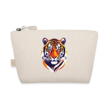 Colorful tiger head print, proud tiger graphic - Organic Pouch - nature - Front