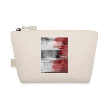 Bande rouge en brosse sur fond gris - Trousse biologique - nature - Devant