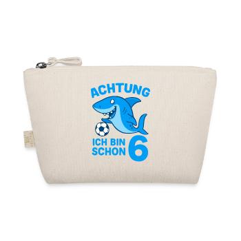 Achtung 6: Hai mit Ball - Bio-Täschchen - Natur - Vorne