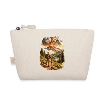 Hikers in front of erupting volcano and strange world - Organic Pouch - nature - Front