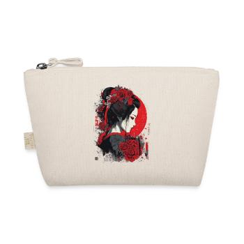 Geisha mit roten Rosen - Bio-Täschchen - Natur - Vorne