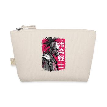 Punk Krieger mit Schriftzeichen - Bio-Täschchen - Natur - Vorne