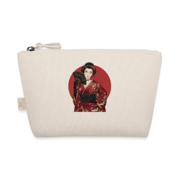 Geisha en kimono rouge avec éventail - Trousse biologique - nature - Devant