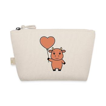 Cute Cow Heart Balloon Love Vector - Organic Pouch - nature - Front