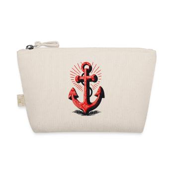 Red Anchor Sunbeam Pattern - Organic Pouch - nature - Front