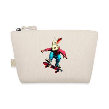 Bunny Skateboarder - Organic Pouch - nature - Front