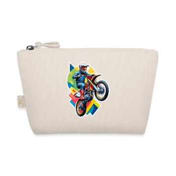 Motocross biker motorcycle cross trial enduro freestyle - Organic Pouch - nature - Front