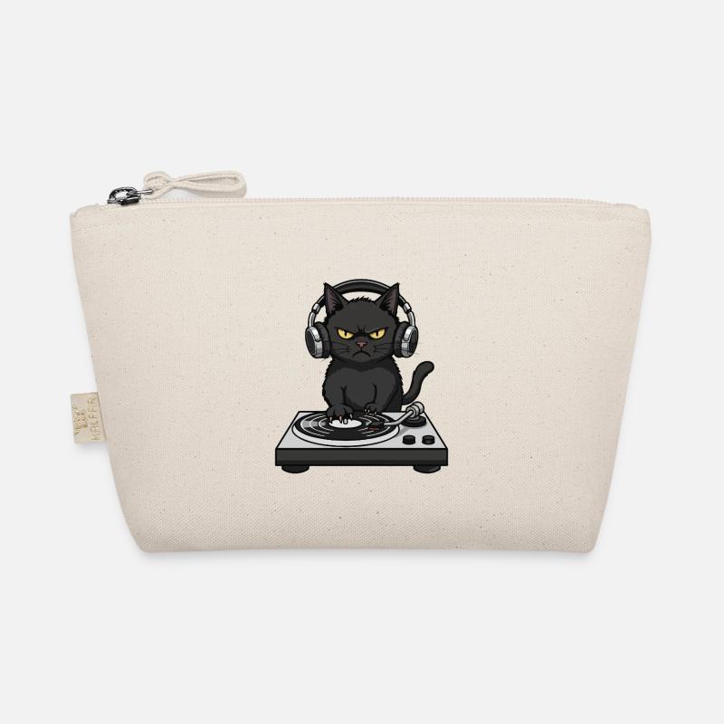 Turntable Cat Cat DJ Vinyl Organic Pouch