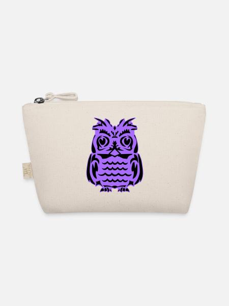 Purple Owl Silhouette - Organic Pouch - nature - Front