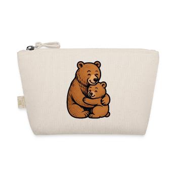 Brown Bears Hug Cuddly Drawing - Organic Pouch - nature - Front