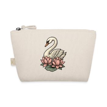 Swan with lotus flowers in vintage style - Organic Pouch - nature - Front