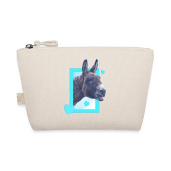 cute donkey at the window blue hearts - Organic Pouch - nature - Front