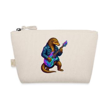 Pangolin with jacket and neon electric guitar - Organic Pouch - nature - Front
