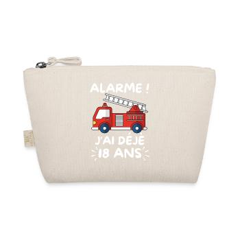 Alarme J’ai Déjà 18 Ans, Anniversaire Pompier - Trousse biologique - nature - Devant