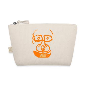 Visage rieur orange Art du sourire abstrait - Trousse biologique - nature - Devant