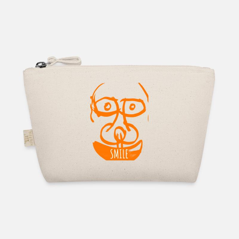 Visage rieur orange Art du sourire abstrait Trousse biologique