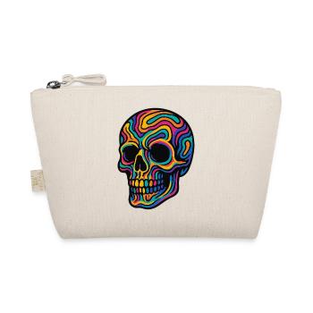 Psychedelic Skull – Trippy Skull Design - Organic Pouch - nature - Front