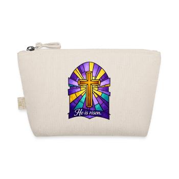 He is Risen Cross Easter - Organic Pouch - nature - Front