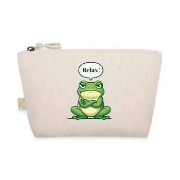 Relax! – Serene frog with attitude - Organic Pouch - nature - Front