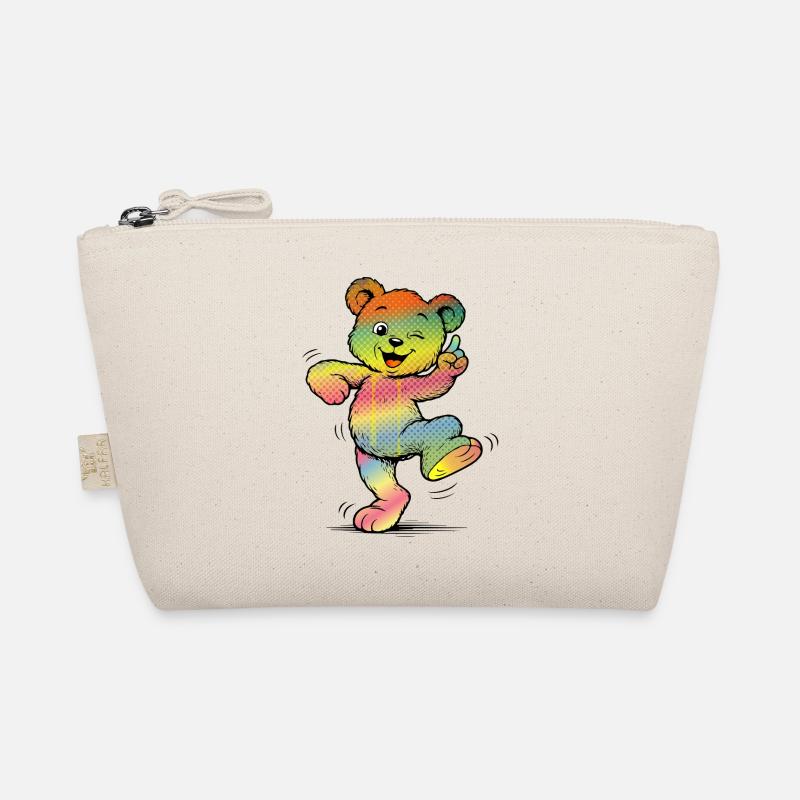 Colorful Cartoon Bear Rainbow Neon Style Organic Pouch