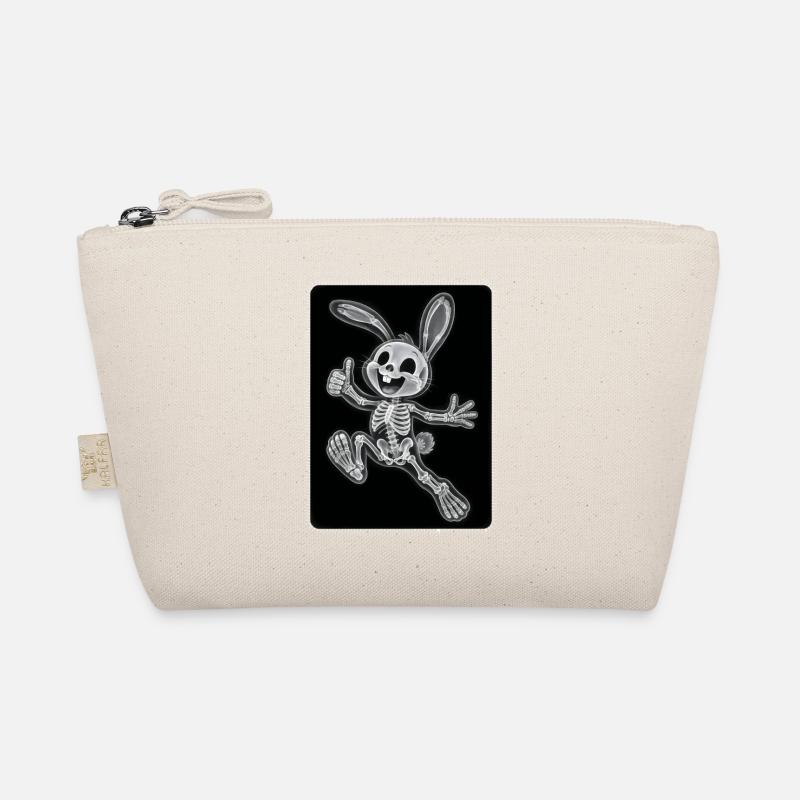Röntgen Hase Skelett Lustiges Halloween Design - Bio-Täschchen - Natur