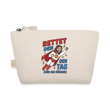 Rettet den Tag Jesus Humor Design - Bio-Täschchen - Natur - Vorne