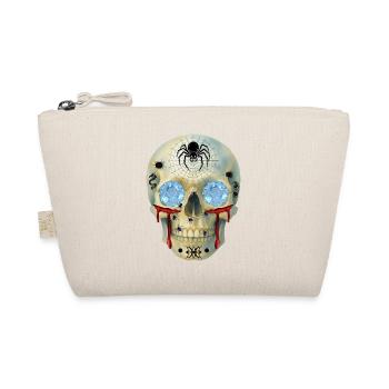 Skull with spiders and diamond eyes t-shirt design - Organic Pouch - nature - Front