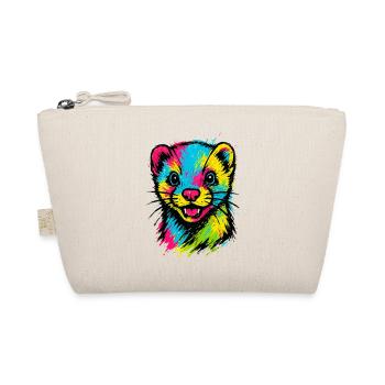 aColorful Ferret Portrait Pop Art Fun Style - Organic Pouch - nature - Front
