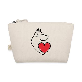 Dog Heart Doberman Line Art - Organic Pouch - nature - Front