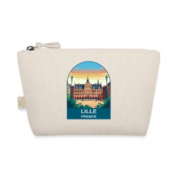 Lille France Grand Place Vintage Travel Poster - Organic Pouch - nature - Front