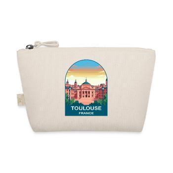 Toulouse France Pink City Vintage Travel Poster - Organic Pouch - nature - Front
