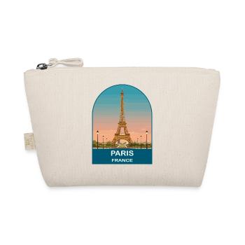 Paris France Affiche de voyage vintage de la Tour Eiffel - Trousse biologique - nature - Devant