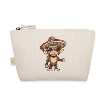 Monkey Comic Funny Sombrero - Organic Pouch - nature - Front