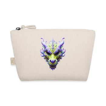 Aurora Green Dragon Mask - Organic Pouch - nature - Front
